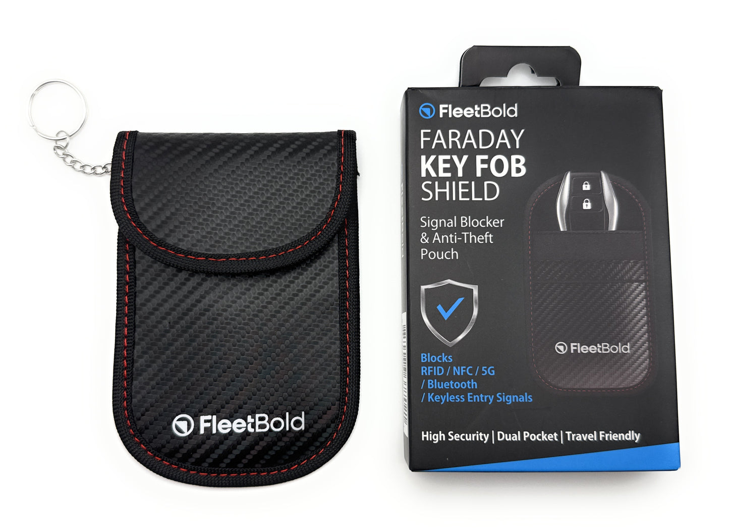 Faraday key fob pouch – Faraday Bag for RFID Key Fob, NFC Credit Card, Driver’s License – Signal Blocking for Added Security & Protection for Pregnant Women by FleetBold