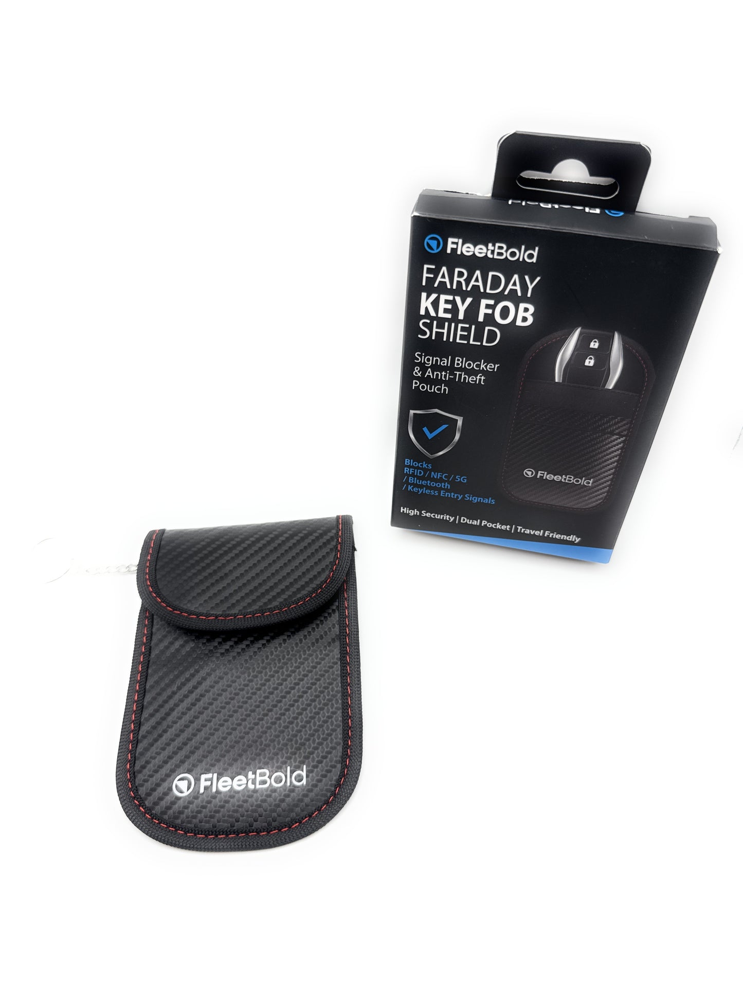 Faraday key fob pouch – Faraday Bag for RFID Key Fob, NFC Credit Card, Driver’s License – Signal Blocking for Added Security & Protection for Pregnant Women by FleetBold