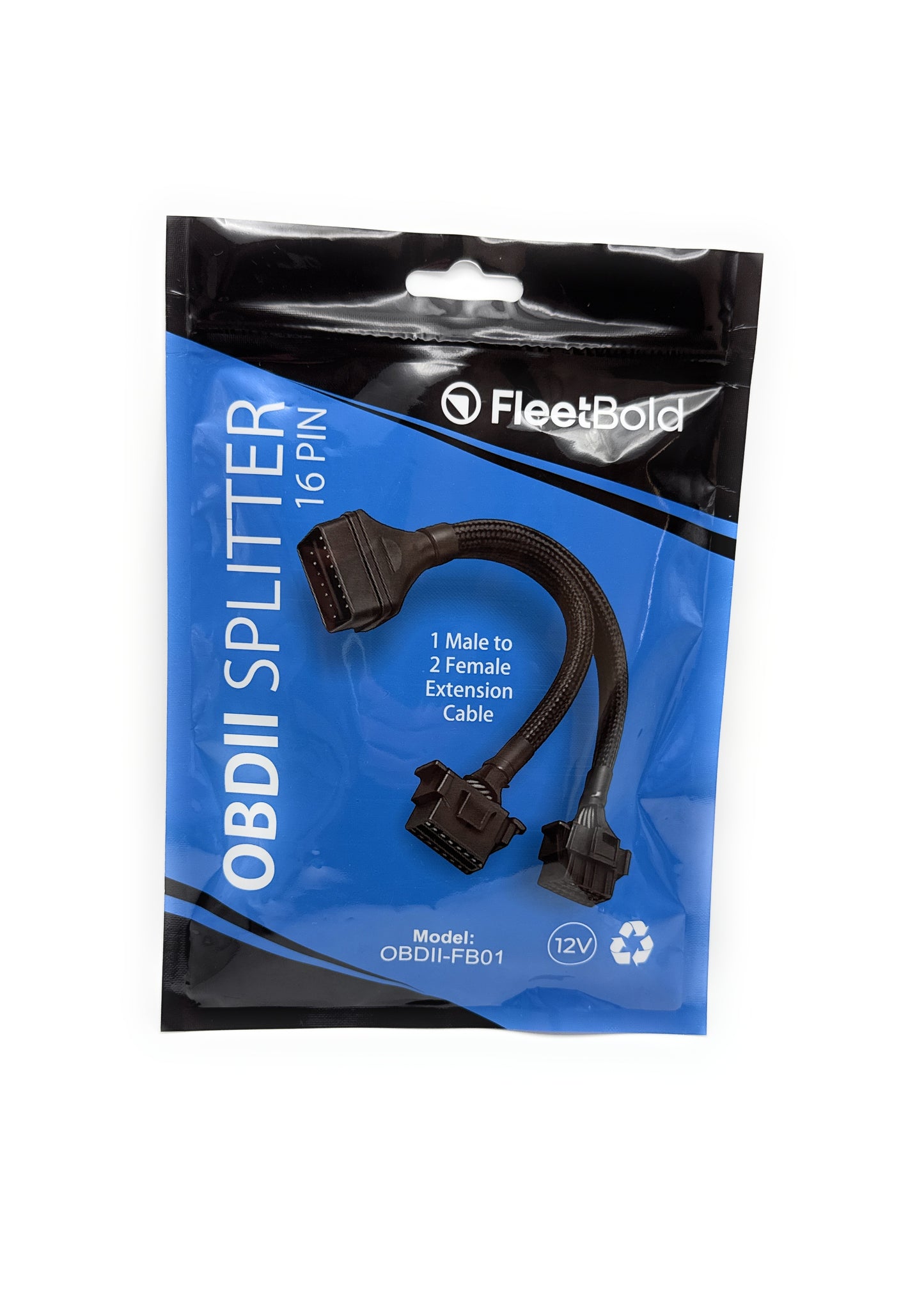 OBD2 Splitter 16 Pin OBD II Splitter Extension 1x Male and 2X Female Extension Cable Adapter In Use for OBD2 GPS Devices, Turo Hosts by FleetBold