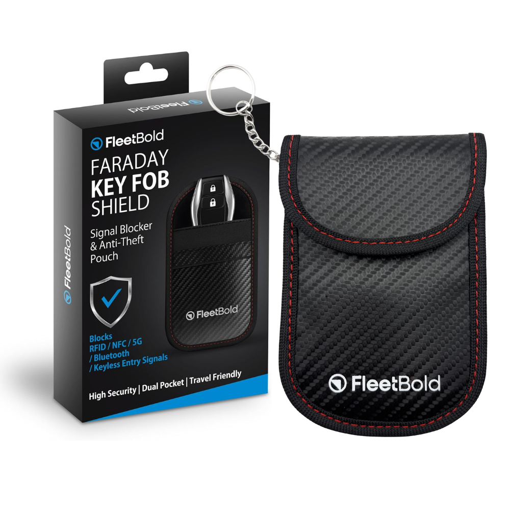Faraday key fob pouch – Faraday Bag for RFID Key Fob, NFC Credit Card, Driver’s License – Signal Blocking for Added Security & Protection for Pregnant Women by FleetBold