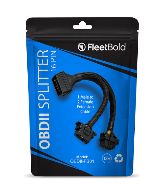 OBD2 Splitter 16 Pin OBD II Splitter Extension 1x Male and 2X Female Extension Cable Adapter In Use for OBD2 GPS Devices, Turo Hosts by FleetBold