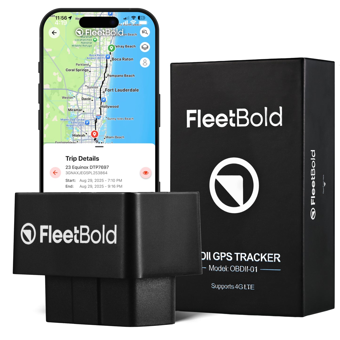 GPS Tracker Device – $8.99/month 4G LTE Real-Time Vehicle Tracking for Turo Hosts, Car Rentals & Fleet Management – Plug & Play, Geo-Fence, Trip History, Smart Alerts