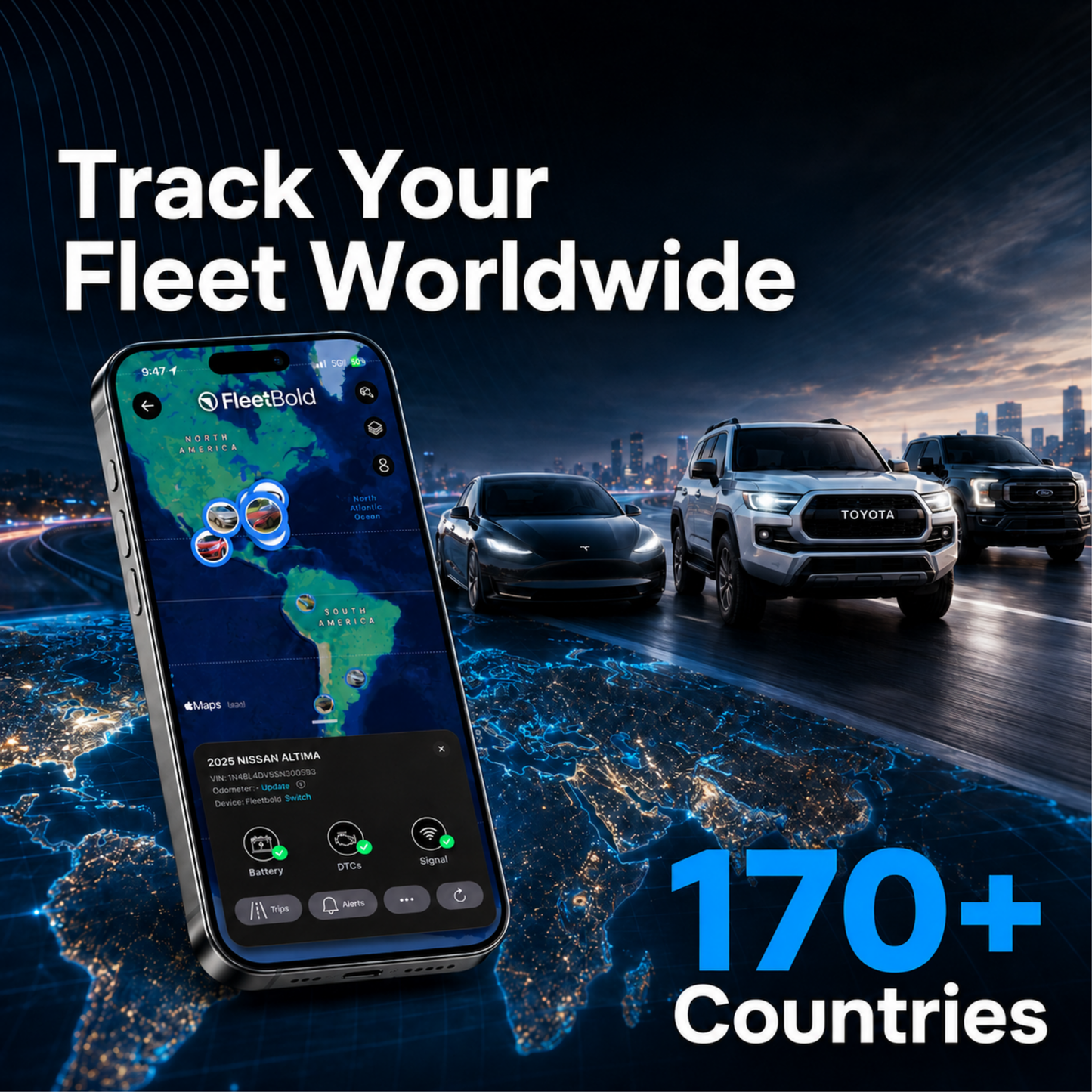 FleetBold HW68 Hardwired GPS Tracker – USA-Made 4G LTE Real-Time Vehicle Tracking for Turo Hosts, Car Rentals & Fleet Management – Lock/Unlock, Honk Horn, Kill Switch, Geo-Fence, Trip History, Smart Alerts