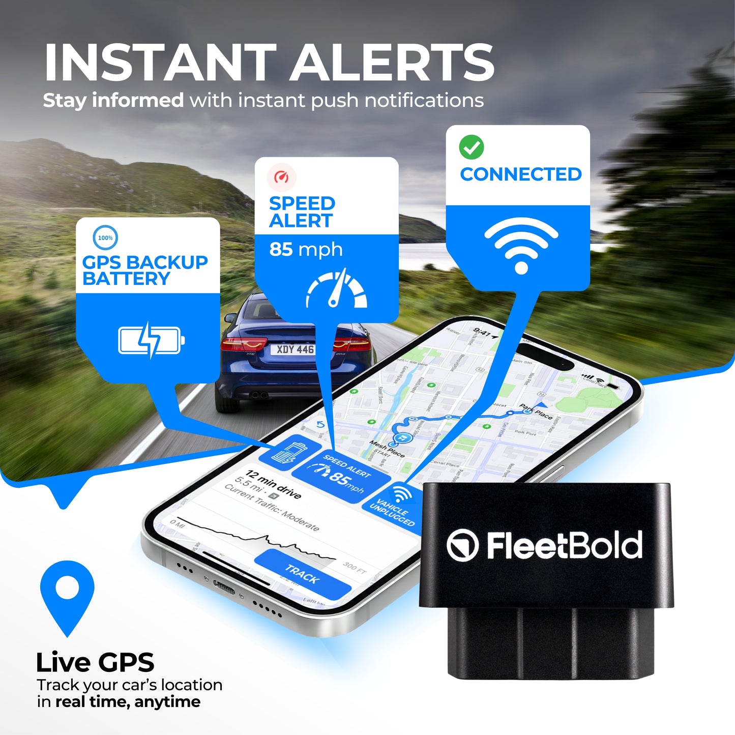 GPS Tracker Device – $8.99/month 4G LTE Real-Time Vehicle Tracking for Turo Hosts, Car Rentals & Fleet Management – Plug & Play, Geo-Fence, Trip History, Smart Alerts