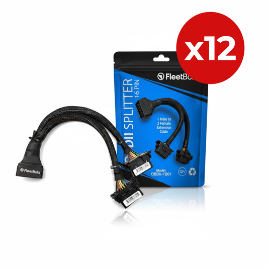 (12 PACK) OBD2 Splitter 16 Pin Splitter Extension 1x Male and 2X Female Extension Cable Adapter In Use for OBD2 GPS Devices, Turo Hosts by FleetBold